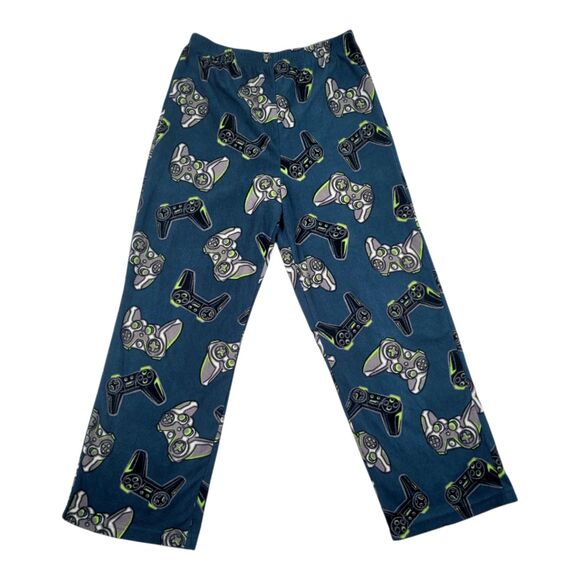 Boys L 10/12 Cuddl Duds Navy Blue Video Gamer Warm Lounge Sleep Pajama Bottoms - Picture 1 of 9